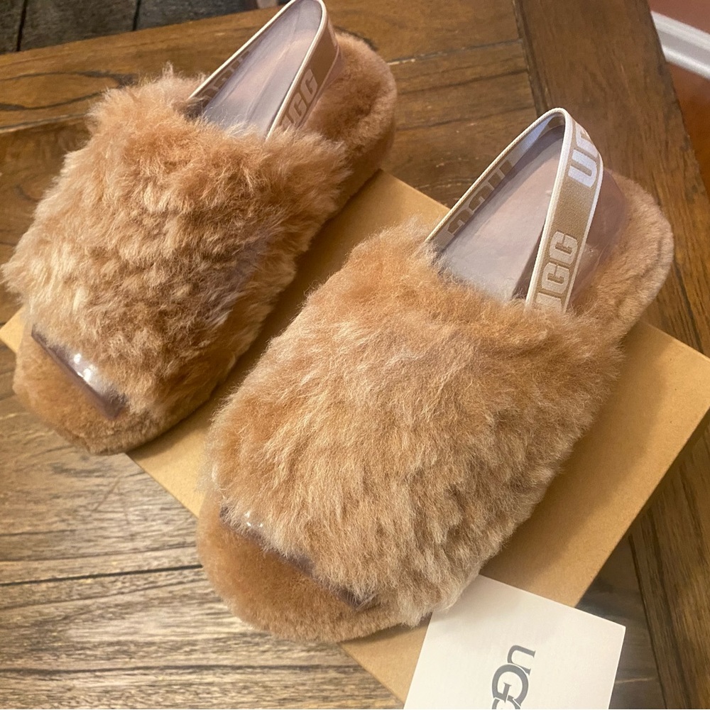 UGG FLUFF YEAH FEATHER / BROWN